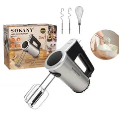 Batidora De Mano Sokany 5 Velocidades, Con Accesorios.