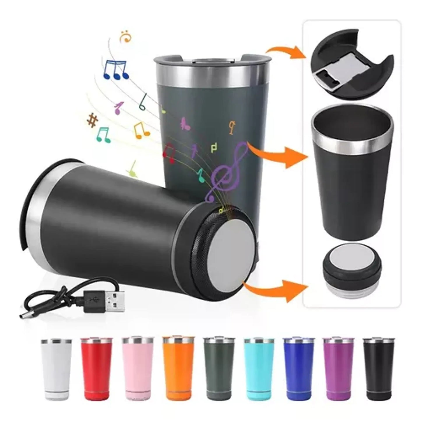 Vaso 2 en 1 con Bocina Bluetooth