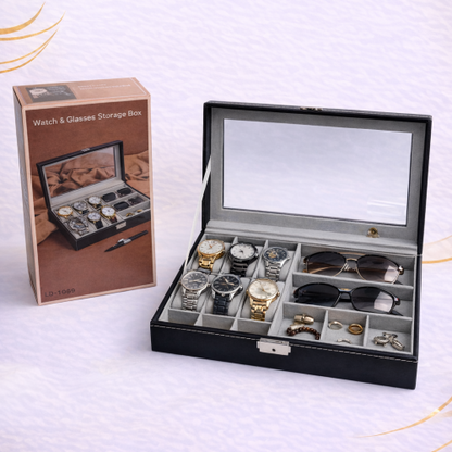 CAJA PARA ALMACENAMIENTO DE RELOJES Y GAFAS