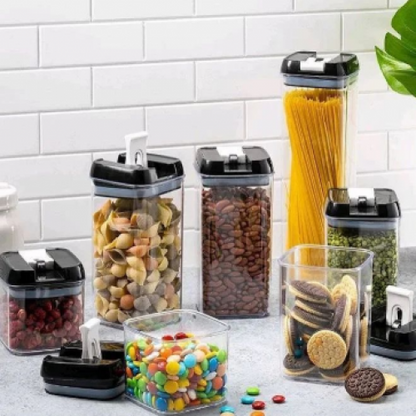 SET ENVASE HERMETICO 7 PZ PARA ALIMENTOS