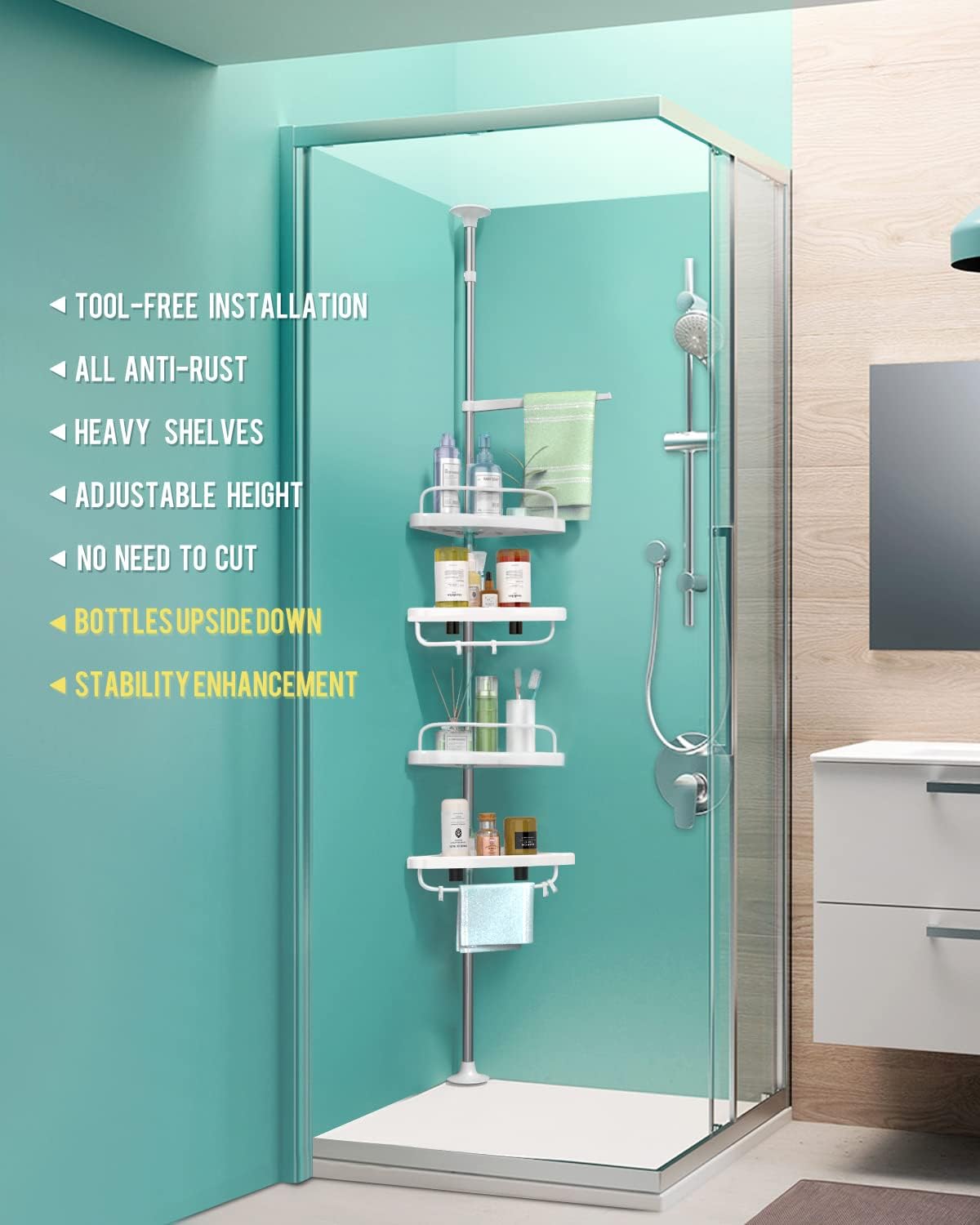 ESQUINERO ORGANIZADOR DE BAÑO 4 NIVELES