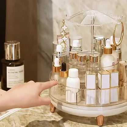 Organizador De maquillaje y productos cosméticos Giratorio De 360° Con 2 Niveles
