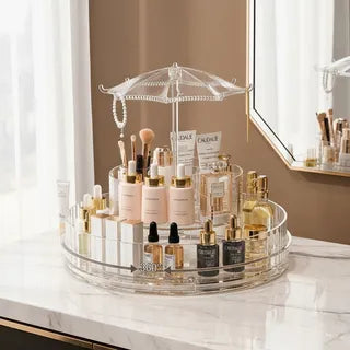 Organizador De maquillaje y productos cosméticos Giratorio De 360° Con 2 Niveles