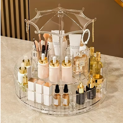 Organizador De maquillaje y productos cosméticos Giratorio De 360° Con 2 Niveles