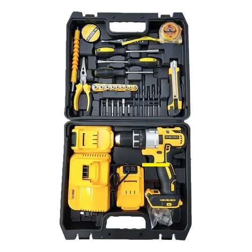 SET CON TALADRO RECARGABLE CON HERRAMIENTAS